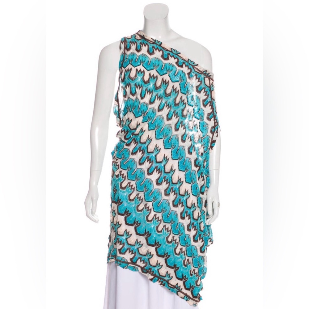 Missoni Blue and White Geometric Swim Cover-Up